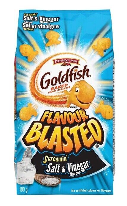 Goldfish Salt And Vinegar Crackers 180g Each 6 Count