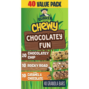 Quaker Chewy Granola Cereal or Fruit Bars Chocolate Fun, 960g