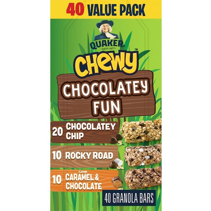 Quaker Chewy Granola Cereal or Fruit Bars Chocolate Fun, 960g