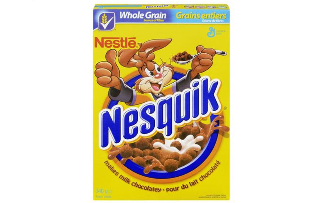 Nestle Nesquik Chocolate Whole Grain Cereal 340g Box