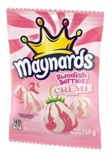 Maynards, Swedish Berries and Creme Gummy Candy, 154g