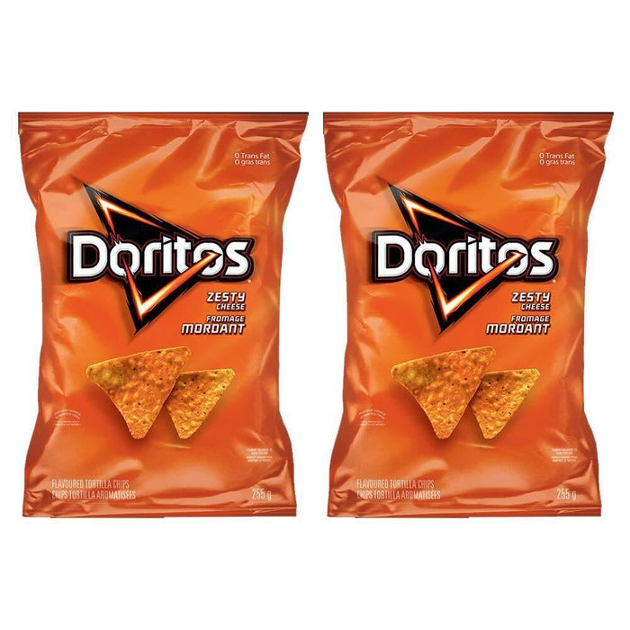 Doritos Zesty Cheese Tortilla Chips, 235g/8.9oz 2 BAGS