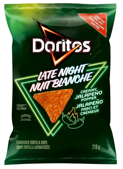 Doritos Late Night Creamy Jalapeno Popper Flavored Tortilla Chips, 210g