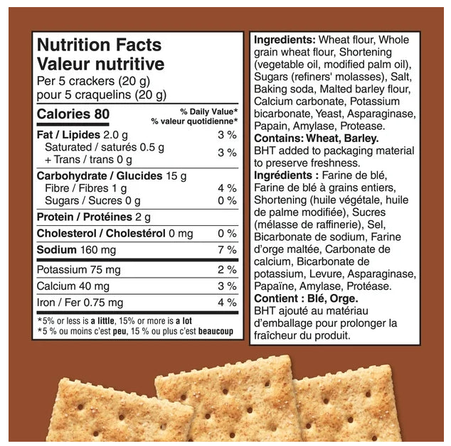 Premium Plus Whole Wheat Salted Top Crackers, 481g