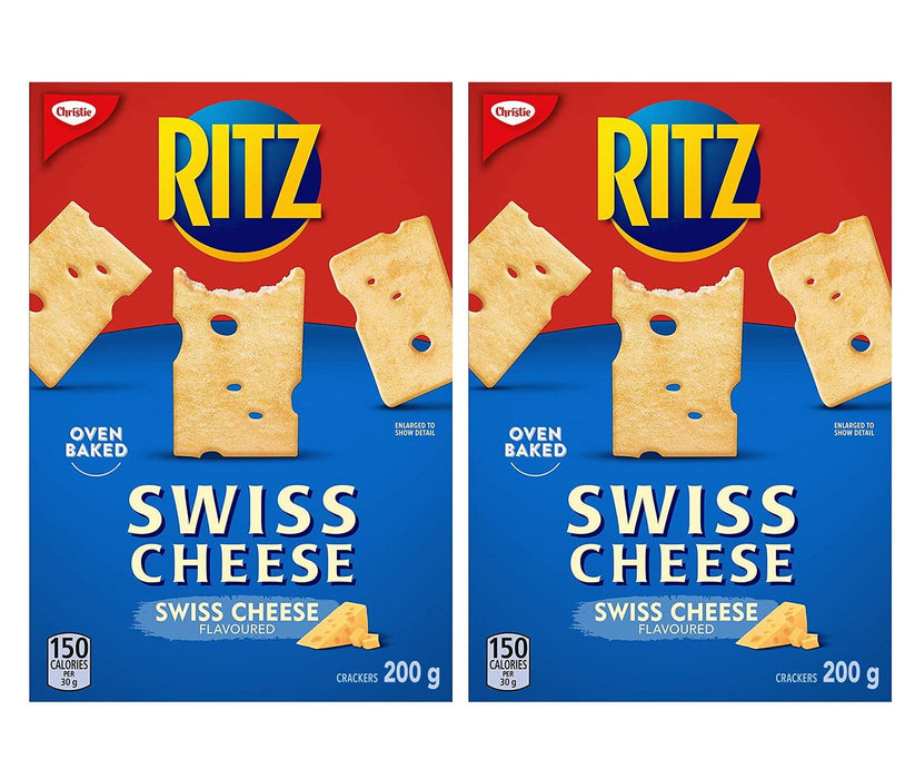 RITZ SWISS CHEESE Flavoured Crackers, 200g/7.1oz., 2 BOXES {Canadian Product}