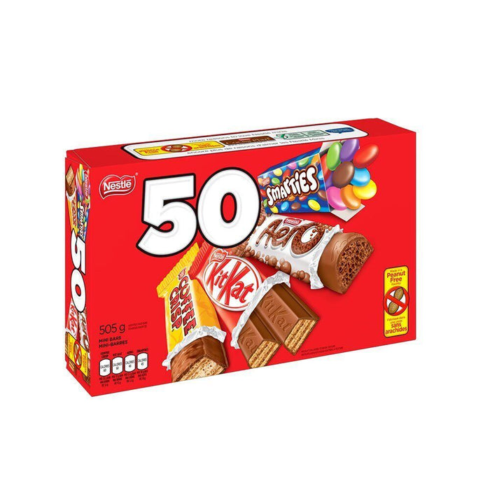 Nestle Snack Size, Kit Kat, Aero, Coffee Crisp, Smarties, 505g 50 Mini Bars