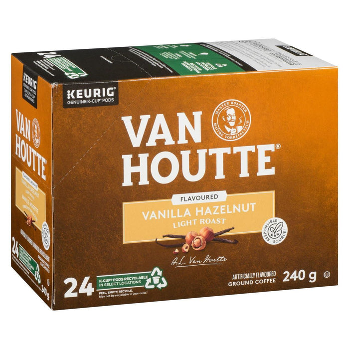 Van Houtte Vanilla Hazelnut Coffee Portion Pack for Keurig Brewers 24 Count