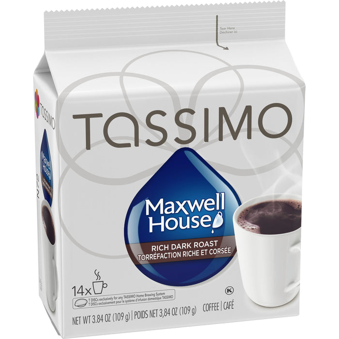 Tassimo Maxwell House Dark Roast Coffee, 70 T-Discs (5 Boxes of 14 T-Discs)