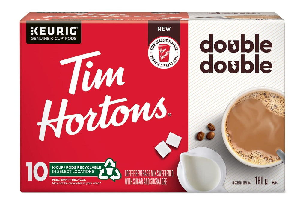 Tim Hortons Double Double Coffee, Serve Keurig K-Cup Pods, 180g/6.3 oz