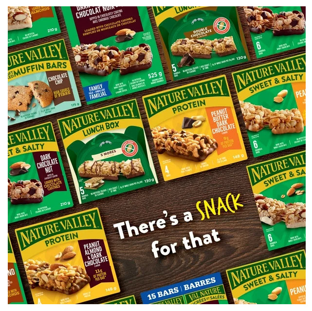 Nature Valley Crunchy Dipped Peanut Butter Chocolate Granola Squares, 6 ct, 132g