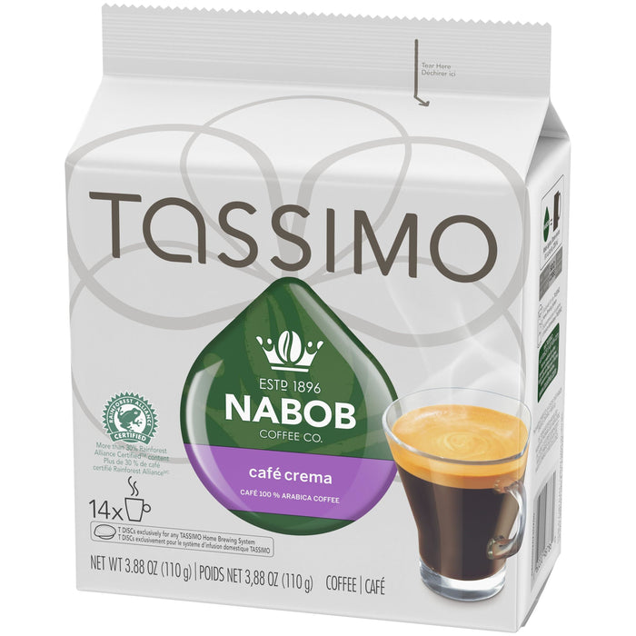 Tassimo Nabob Cafe Crema Coffee, 70 T-Discs (5 Boxes of 14 T-Discs)