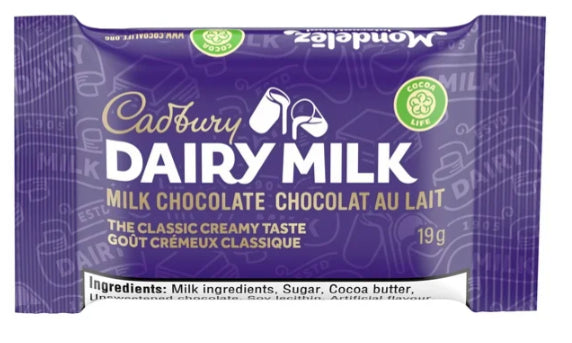 Cadbury Dairy Milk, Milk Chocolate Mini Bars, The Classic Creamy Taste, 19 Bars, 361g