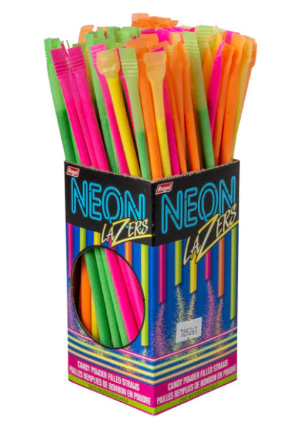 Neon Candy Powder Filled Straws, 120 Count (Sour)