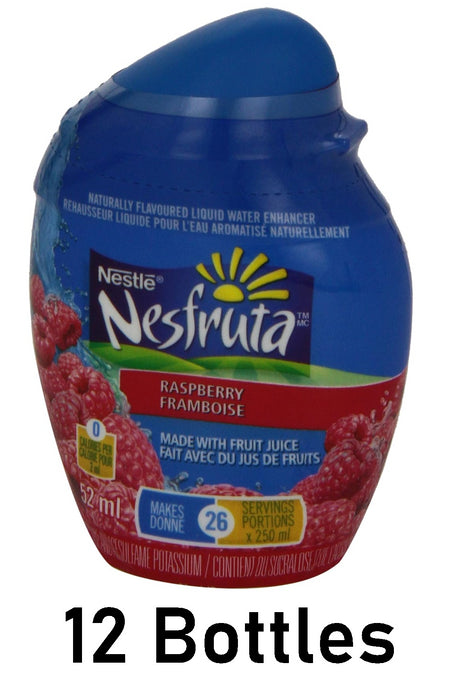 Nesfruta Liquid Water Enhancer, Raspberry Flavour, 52ml Each 12 Bottles