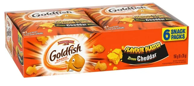 Goldfish Xtreme Cheddar Crackers Snack Packs, 6ct, 156g