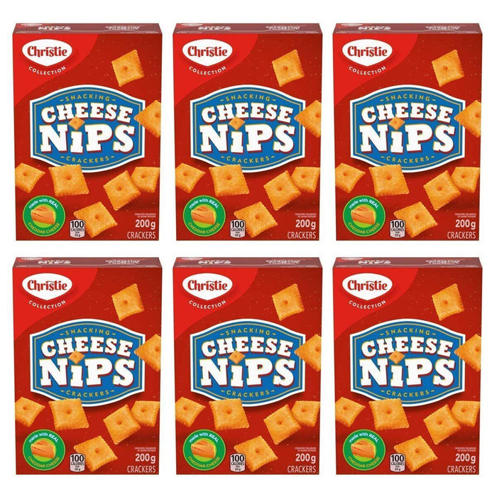 Christie Cheese Nips Cheddar Baked Crackers, 7.05oz, 6-Box {Canadian Product}