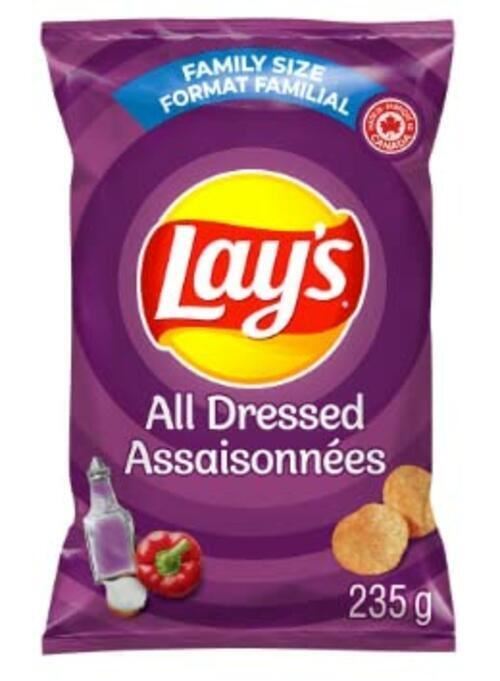 Lays All Dressed Potato Chips 235g/8.2oz, 4 BAGS