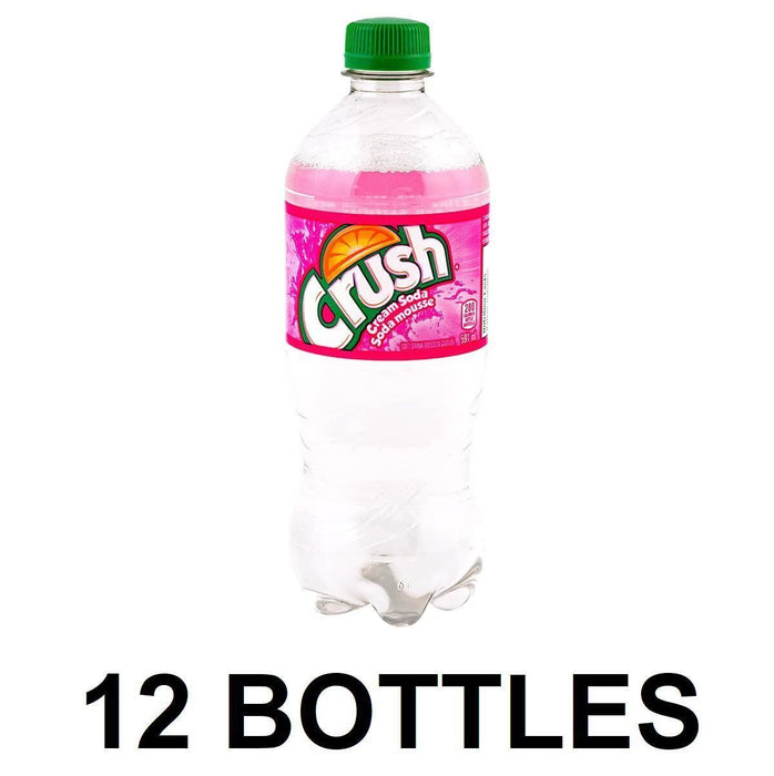 Crush Clear Cream Soda Pop 591ml/20oz, 12 BOTTLES