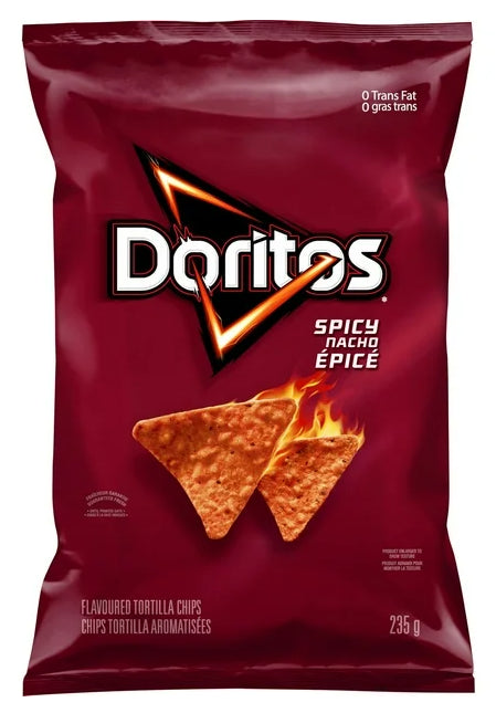 Doritos Spicy Nacho Flavored tortilla chips, 235g