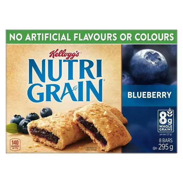 Kellogg's Nutri Grain Cereal Bars Blueberry, 8 Bars, 295g/10.4oz