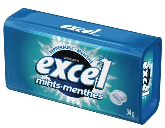 EXCEL, Peppermint Flavored Mints, 1 Tin, 34g