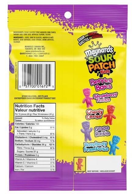 Maynards Sour Patch Kids Berries Candy, 185g