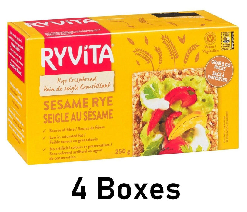 Ryvita Sesame Whole Grain Rye Crispbread 250g Each 4 Boxes