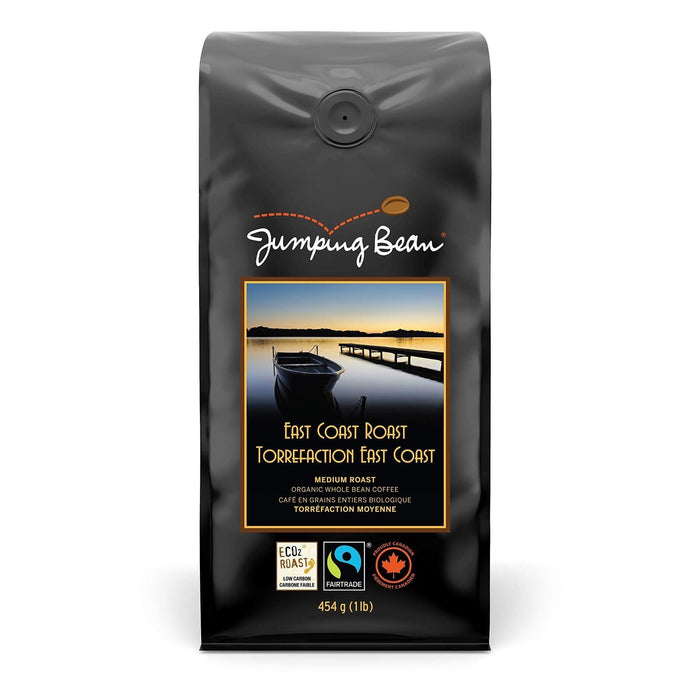 Jumping Bean East Coast Roast Organic Medium Roast Whole Bean Coffee 1LB