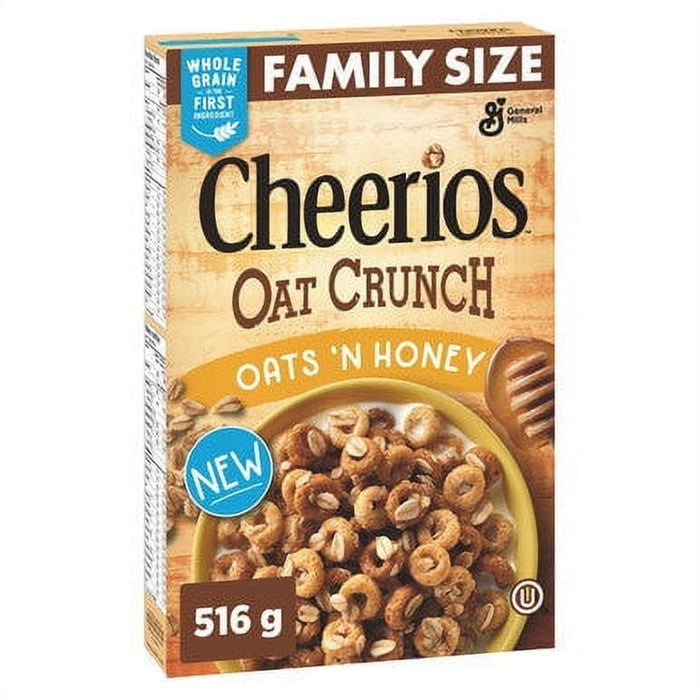 Cheerios Oat Crunch Oats 'N Honey Cereal, 516g/18.2oz - CanadaGrocery