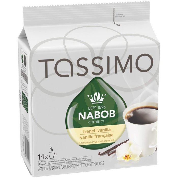 Tassimo Nabob Coffee French Vanilla, 70 T-Discs (5 Boxes of 14 T-Discs)