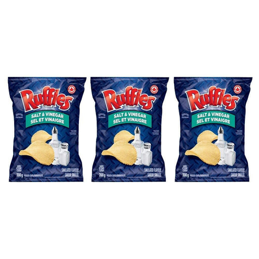 Ruffles Salt & Vinegar Potato Chips 200g/7.05oz 3 BAGS - CanadaGrocery