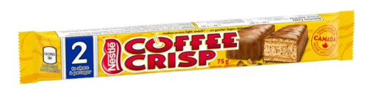 Nestle Coffee Crisp Share Size 2 Piece Wafer Bar, 75g