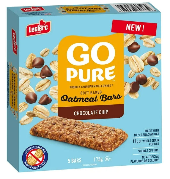 Go Pure Oat Soft Baked Chocolate Chip Bars, 5 Bars, 175g