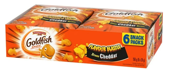 Goldfish Xtreme Cheddar Crackers Snack Packs, 6ct, 156g