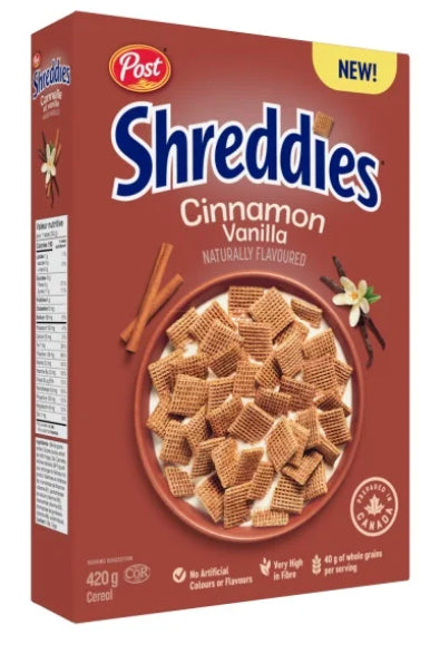 Post Shreddies Cinnamon Vanilla Cereal, 420g