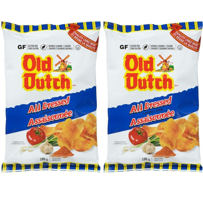 Old Dutch All Dressed Potato Chips,180g/6.3oz 2 BAGS