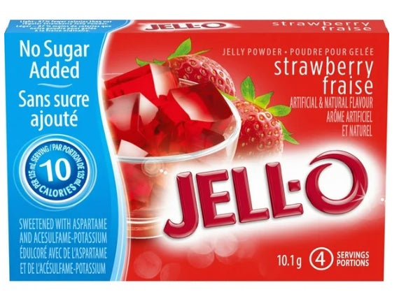 Jell-O Strawberry Jelly Powder Light, Gelatin Mix, 10.1g