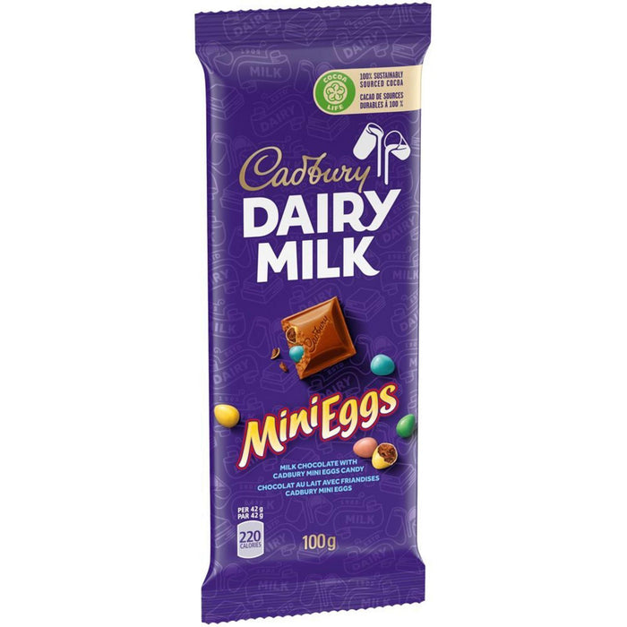 Cadbury Dairy Milk Chocolate with Mini Eggs Candy Bar 100g Each 12 Bars From Can