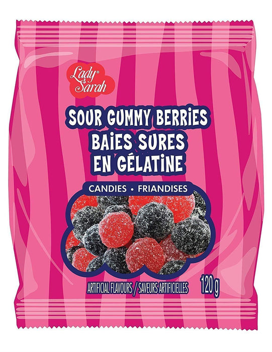 Lady Sarah Sour Gummy Berries Candy 4oz Bag