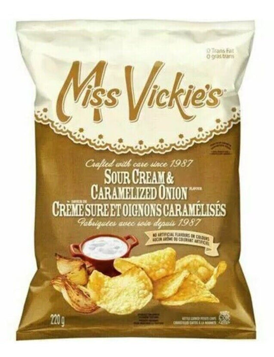 Miss Vickies Kettle Cooked Sour Cream & Caramelized Onion Chips 190g Each 4 Bags