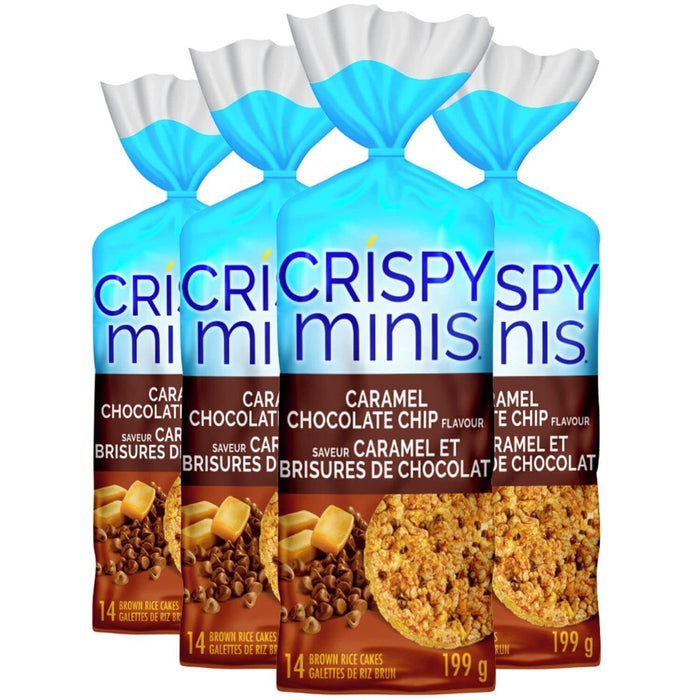 Quaker Crispy Minis Caramel Chocolate Chip Brown Rice Cakes, 199g/7oz, 4 BAGS