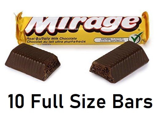 Nestle Mirage Chocolate Candy Bars 41g Each 10 Full Size Bars - CanadaGrocery