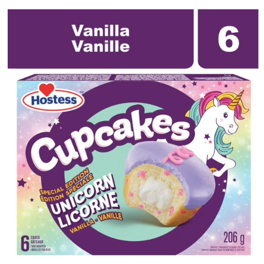 Hostess Unicorn Vanilla Flavor Cupcakes, 206g