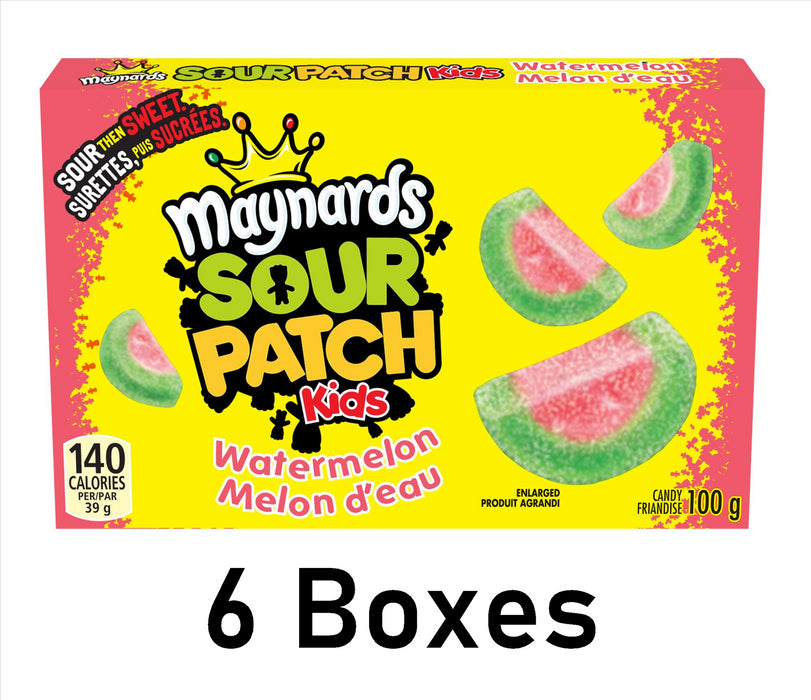 Maynards Sour Water Melons Candy, 100g Each 6 Boxes