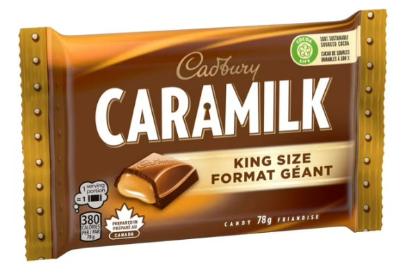 Cadbury Caramilk King Size Caramel Chocolate Bar, 78g