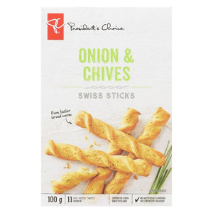 President's Choice Onion and Chives Swiss Sticks, 100g