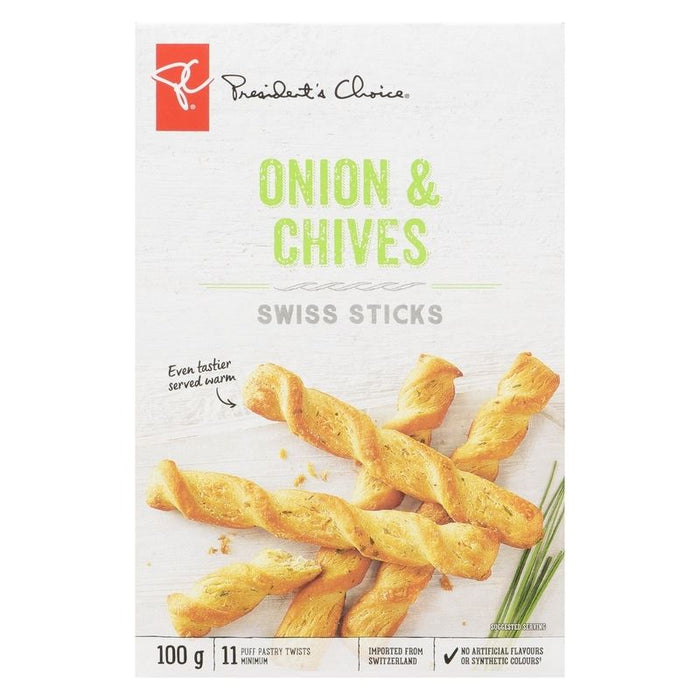 President's Choice Onion and Chives Swiss Sticks, 100g