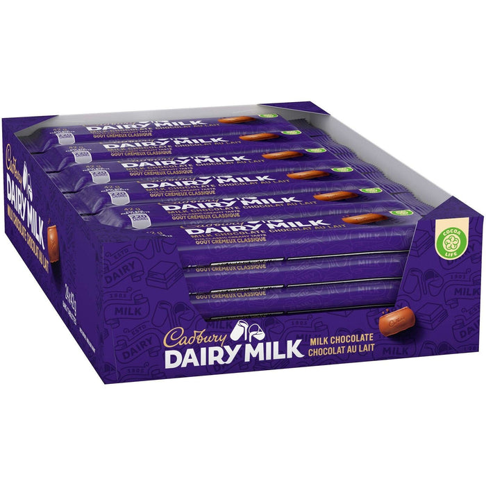 Cadbury Canadian Chocolate Bars, Regular Size 42g Each 24 Full Size Bars