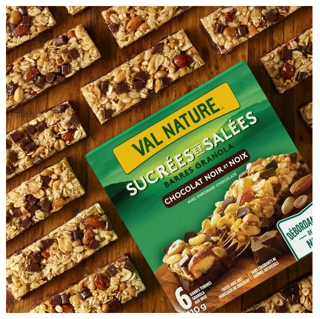 Nature Valley Granola Bars, Sweet and Salty Nut, Dark Chocolate, 6 Bars, 210g