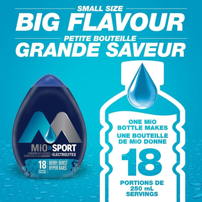 MiO Sport Berry Burst Liquid Water Enhancer, 48mL (Pack of 12)